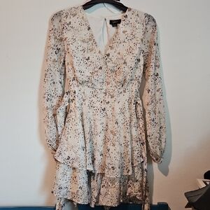 Cream Long Sleeve Dress